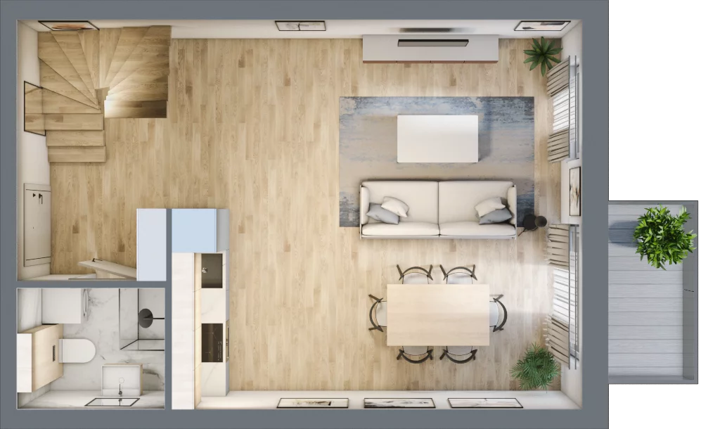 3 pokoje, mieszkanie 63,84 m², piętro 2, oferta nr 3A_32, Nowa Północ, Szczecin, Północ, Stołczyn, ul. Sobola