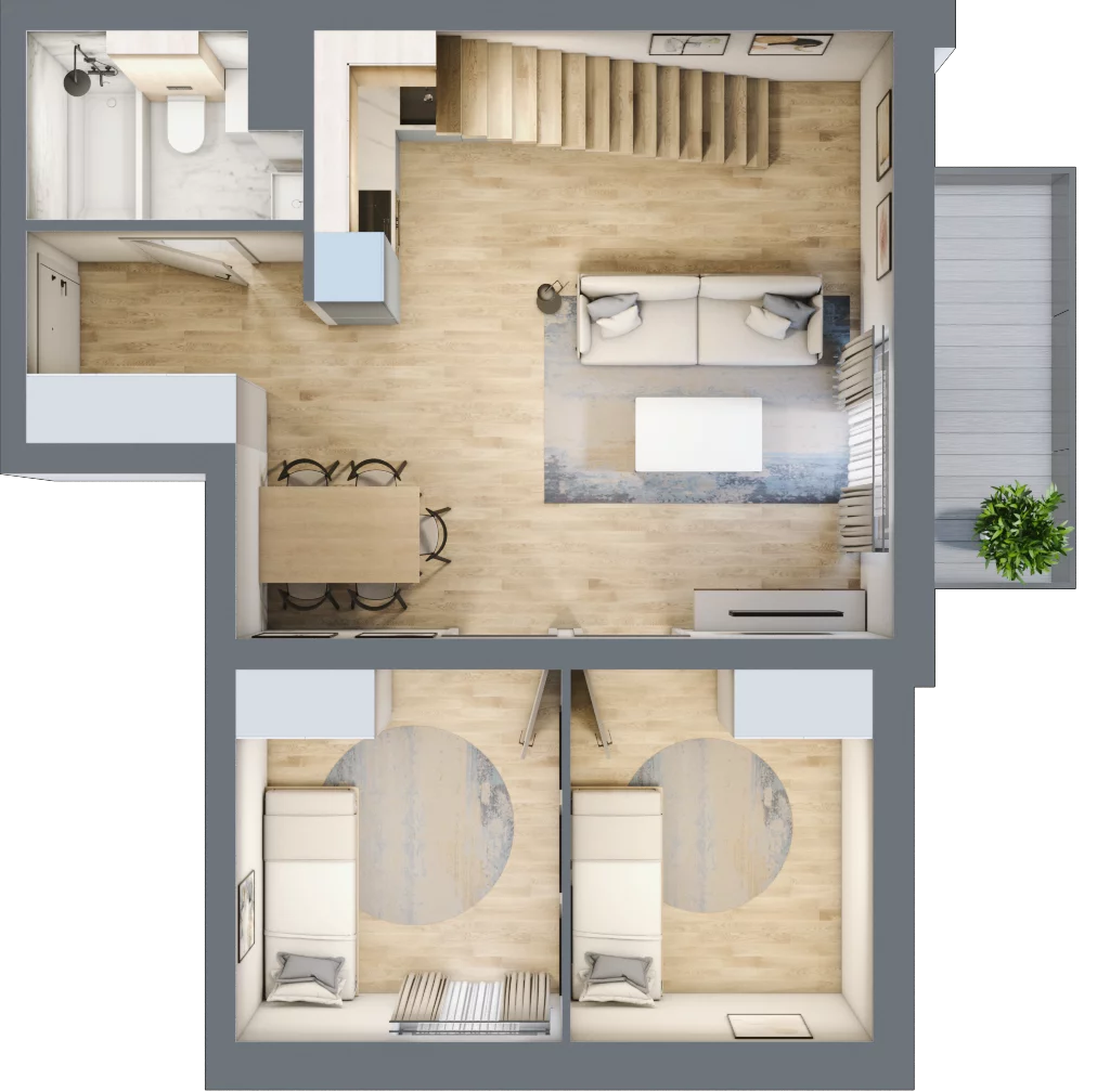 4 pokoje, mieszkanie 68,25 m², piętro 2, oferta nr 3A_33, Nowa Północ, Szczecin, Północ, Stołczyn, ul. Sobola