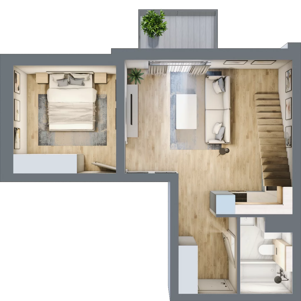3 pokoje, mieszkanie 54,54 m², piętro 2, oferta nr 3A_35, Nowa Północ, Szczecin, Północ, Stołczyn, ul. Sobola