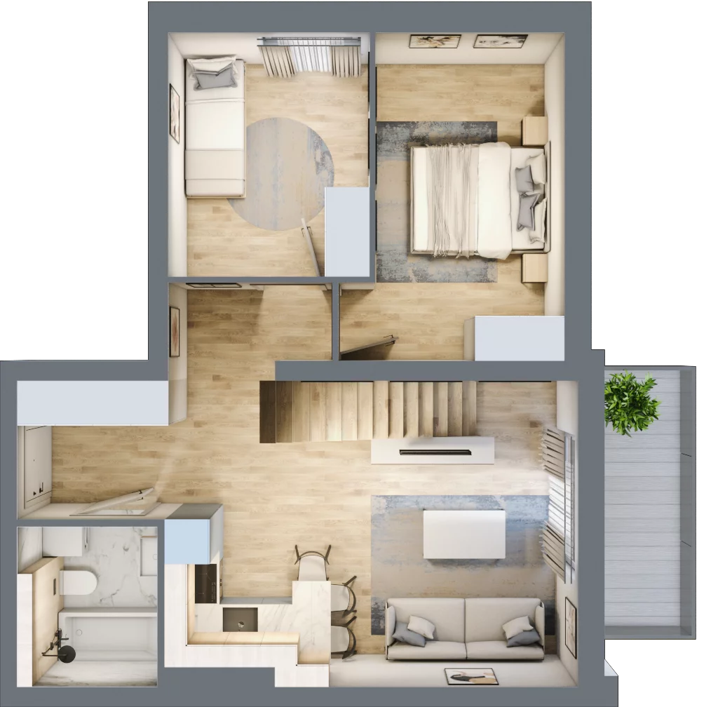 4 pokoje, mieszkanie 66,41 m², piętro 2, oferta nr 3A_28, Nowa Północ, Szczecin, Północ, Stołczyn, ul. Sobola