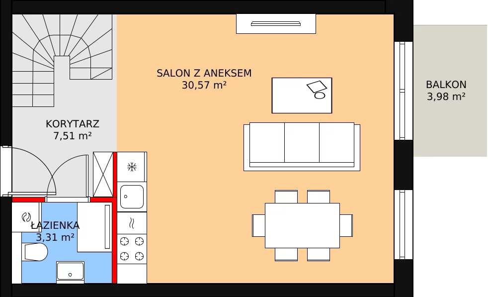 Mieszkanie 65,38 m², piętro 2, oferta nr 3A_29, Nowa Północ, Szczecin, Północ, Stołczyn, ul. Sobola