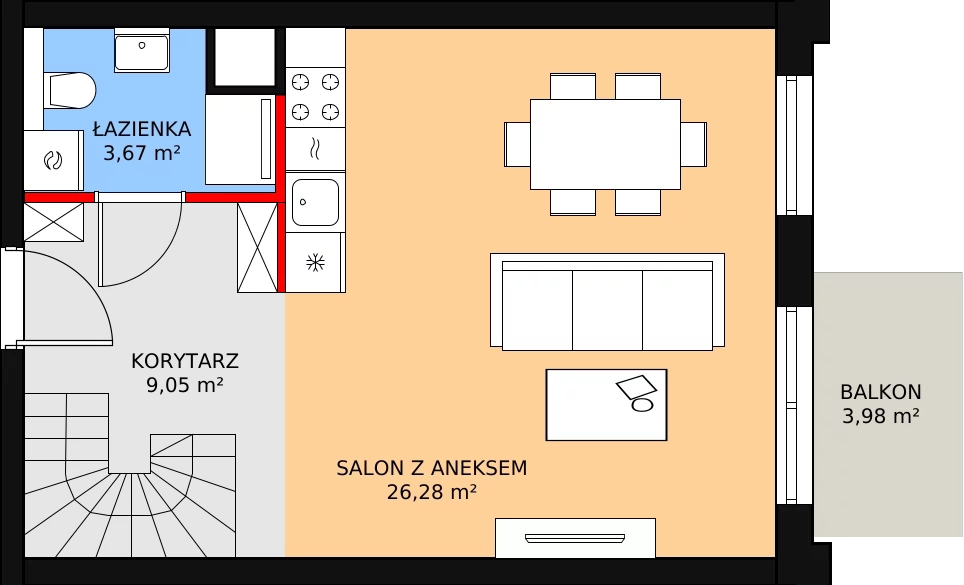 Mieszkanie 54,80 m², piętro 2, oferta nr 3A_31, Nowa Północ, Szczecin, Północ, Stołczyn, ul. Sobola