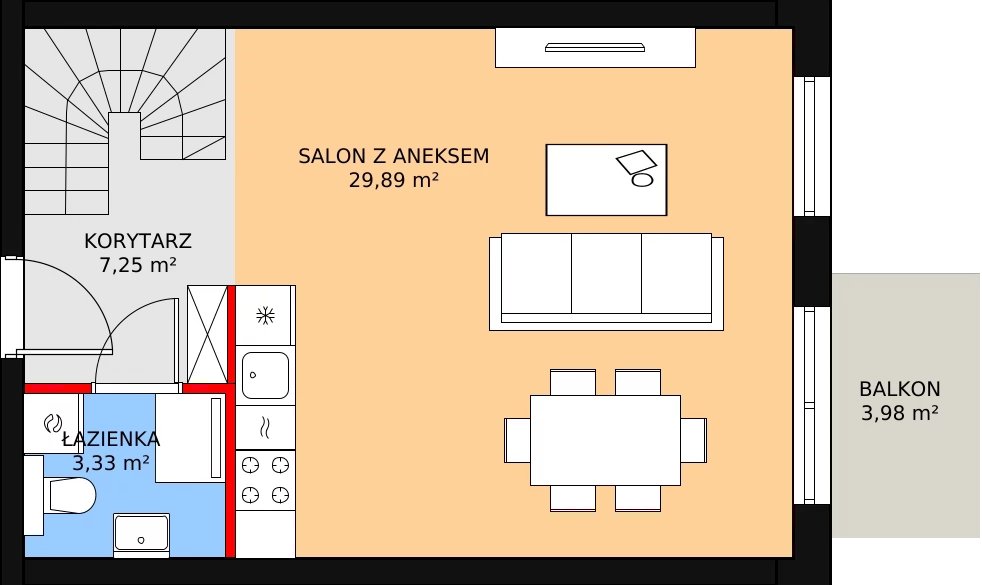 Mieszkanie 63,84 m², piętro 2, oferta nr 3A_32, Nowa Północ, Szczecin, Północ, Stołczyn, ul. Sobola