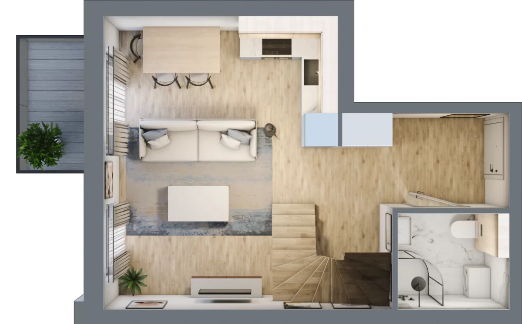 2 pokoje, mieszkanie 45,92 m², piętro 2, oferta nr 3A_37, Nowa Północ, Szczecin, Północ, Stołczyn, ul. Sobola