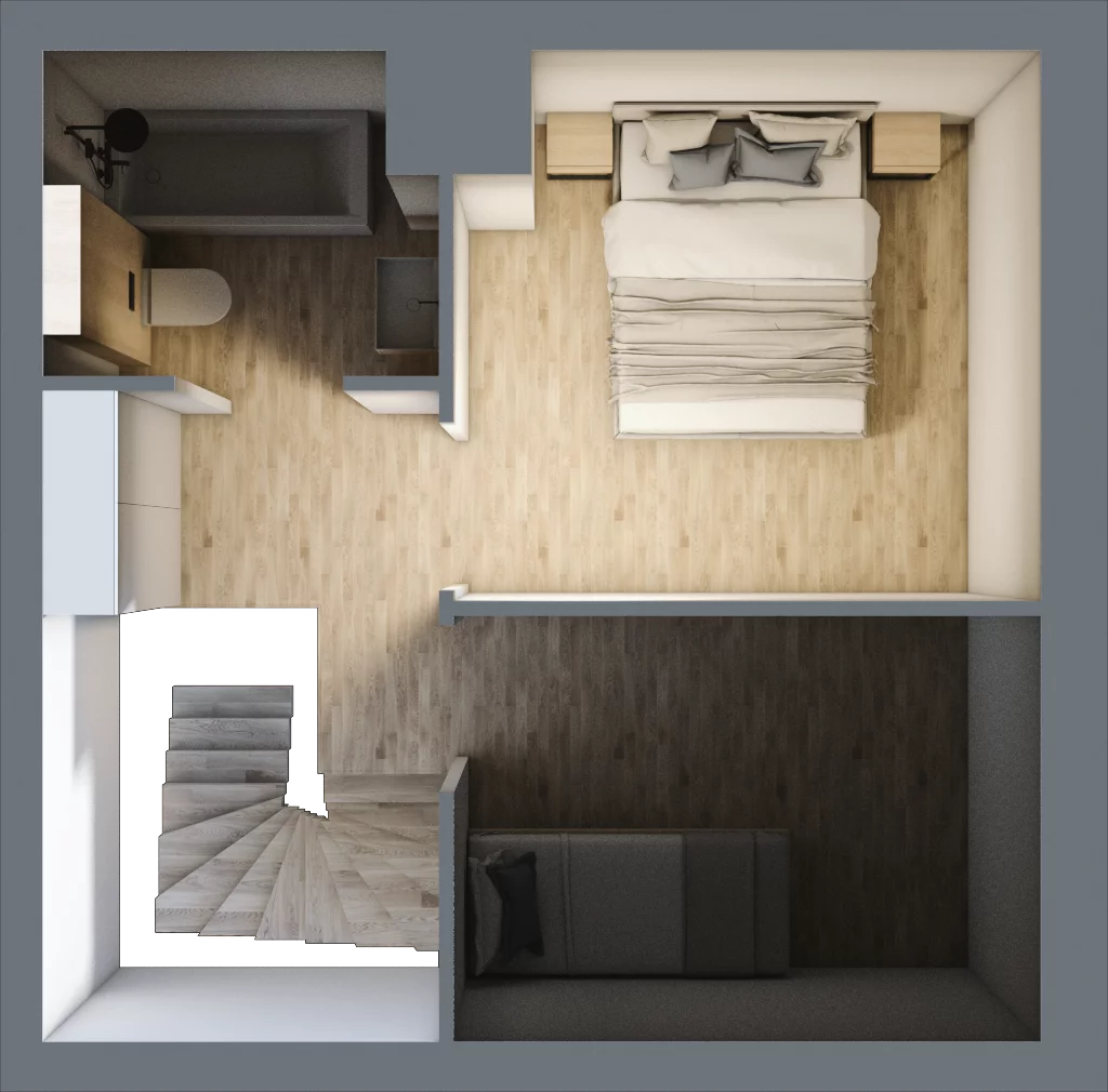 3 pokoje, mieszkanie 54,80 m², piętro 2, oferta nr 3A_31, Nowa Północ, Szczecin, Północ, Stołczyn, ul. Sobola