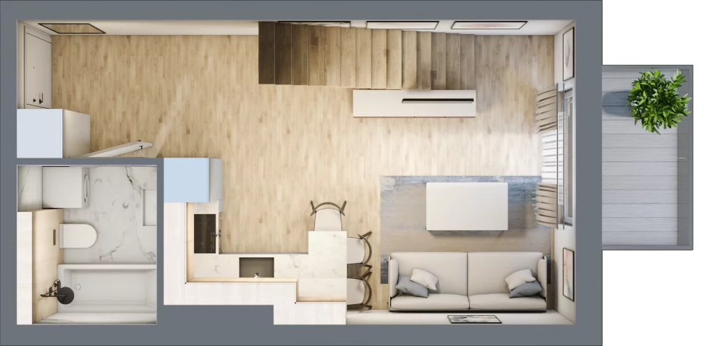 2 pokoje, mieszkanie 44,37 m², piętro 2, oferta nr 4B_23, Nowa Północ, Szczecin, Północ, Stołczyn, ul. Sobola