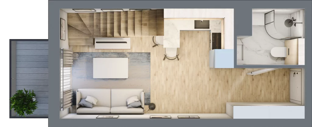 2 pokoje, mieszkanie 41,66 m², piętro 2, oferta nr 4B_20, Nowa Północ, Szczecin, Północ, Stołczyn, ul. Sobola