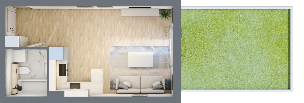 1 pokój, mieszkanie 30,30 m², parter, oferta nr 4B_07, Nowa Północ, Szczecin, Północ, Stołczyn, ul. Sobola