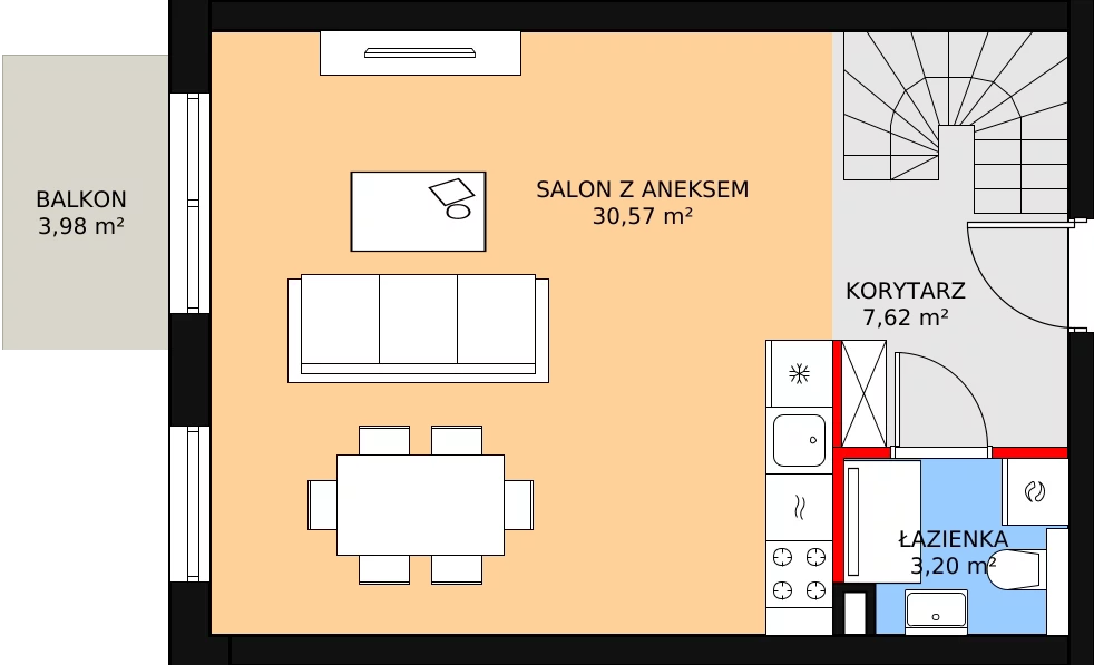 Mieszkanie 65,63 m², piętro 2, oferta nr 4A_24, Nowa Północ, Szczecin, Północ, Stołczyn, ul. Sobola