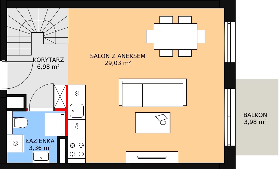 Mieszkanie 62,42 m², piętro 2, oferta nr 4B_17, Nowa Północ, Szczecin, Północ, Stołczyn, ul. Sobola