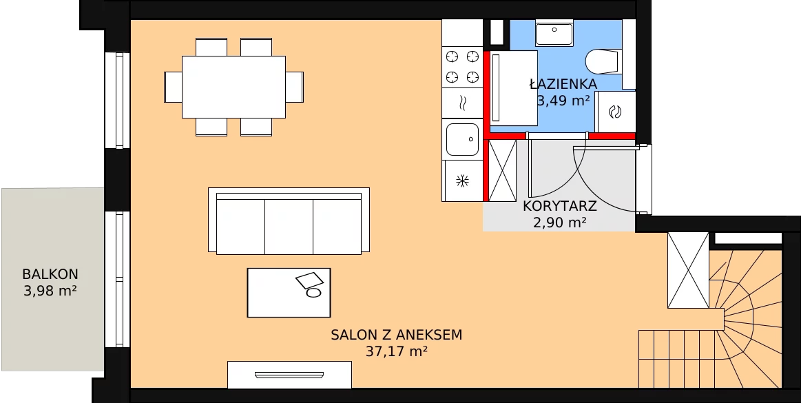 Mieszkanie 64,53 m², piętro 2, oferta nr 4B_18, Nowa Północ, Szczecin, Północ, Stołczyn, ul. Sobola