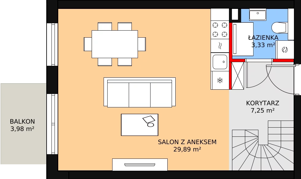 Mieszkanie 64,08 m², piętro 2, oferta nr 4B_19, Nowa Północ, Szczecin, Północ, Stołczyn, ul. Sobola