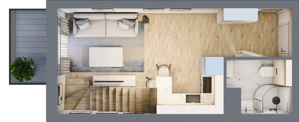2 pokoje, mieszkanie 41,65 m², piętro 2, oferta nr 4A_25, Nowa Północ, Szczecin, Północ, Stołczyn, ul. Sobola