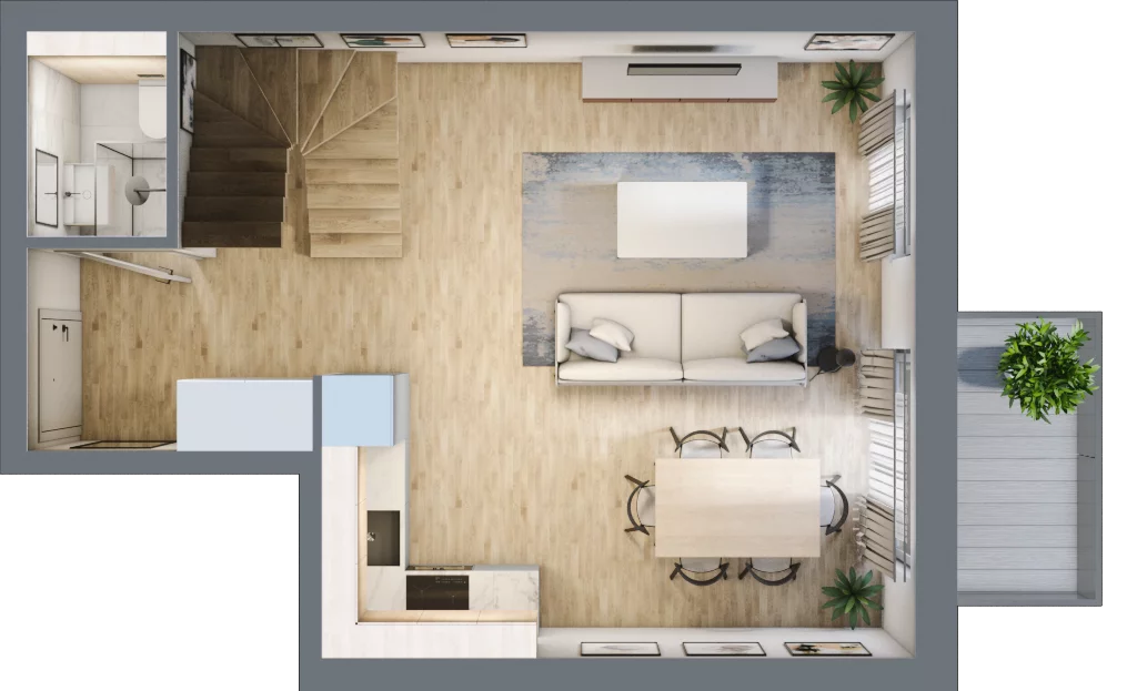 3 pokoje, mieszkanie 55,40 m², piętro 2, oferta nr 4A_29, Nowa Północ, Szczecin, Północ, Stołczyn, ul. Sobola