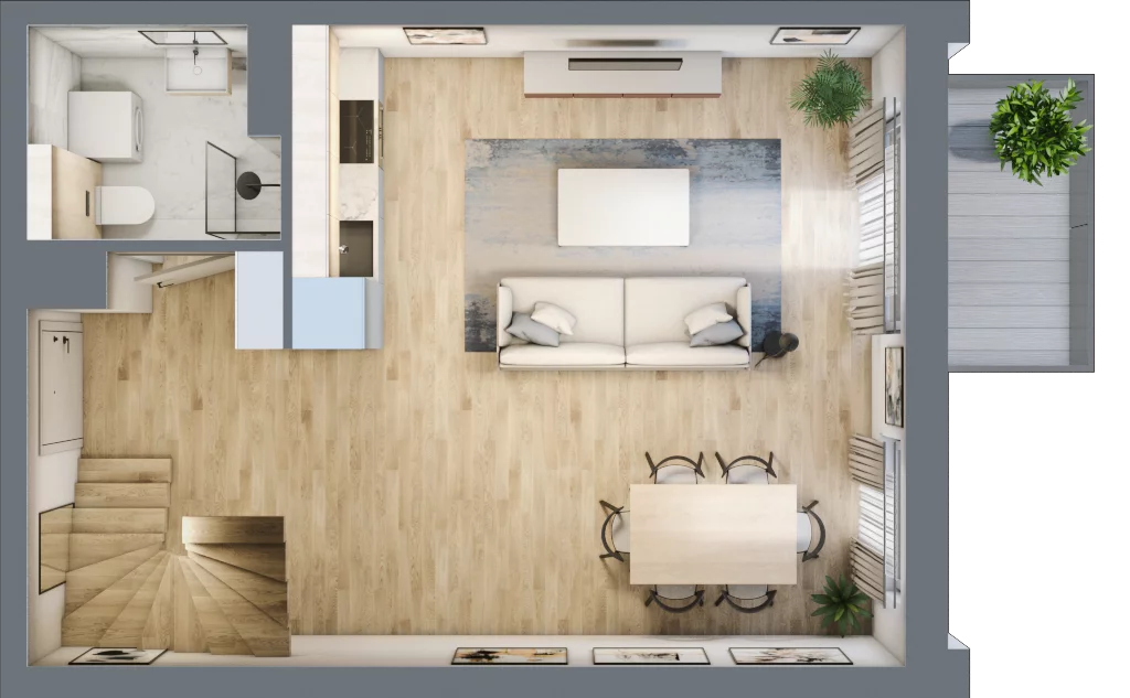3 pokoje, mieszkanie 54,40 m², piętro 2, oferta nr 4A_28, Nowa Północ, Szczecin, Północ, Stołczyn, ul. Sobola