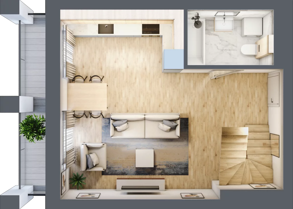 1 pokój, mieszkanie 69,54 m², piętro 3, oferta nr EA_29, Viva Jagodno 3, Wrocław, Jagodno, Krzyki, ul. Kajdasza