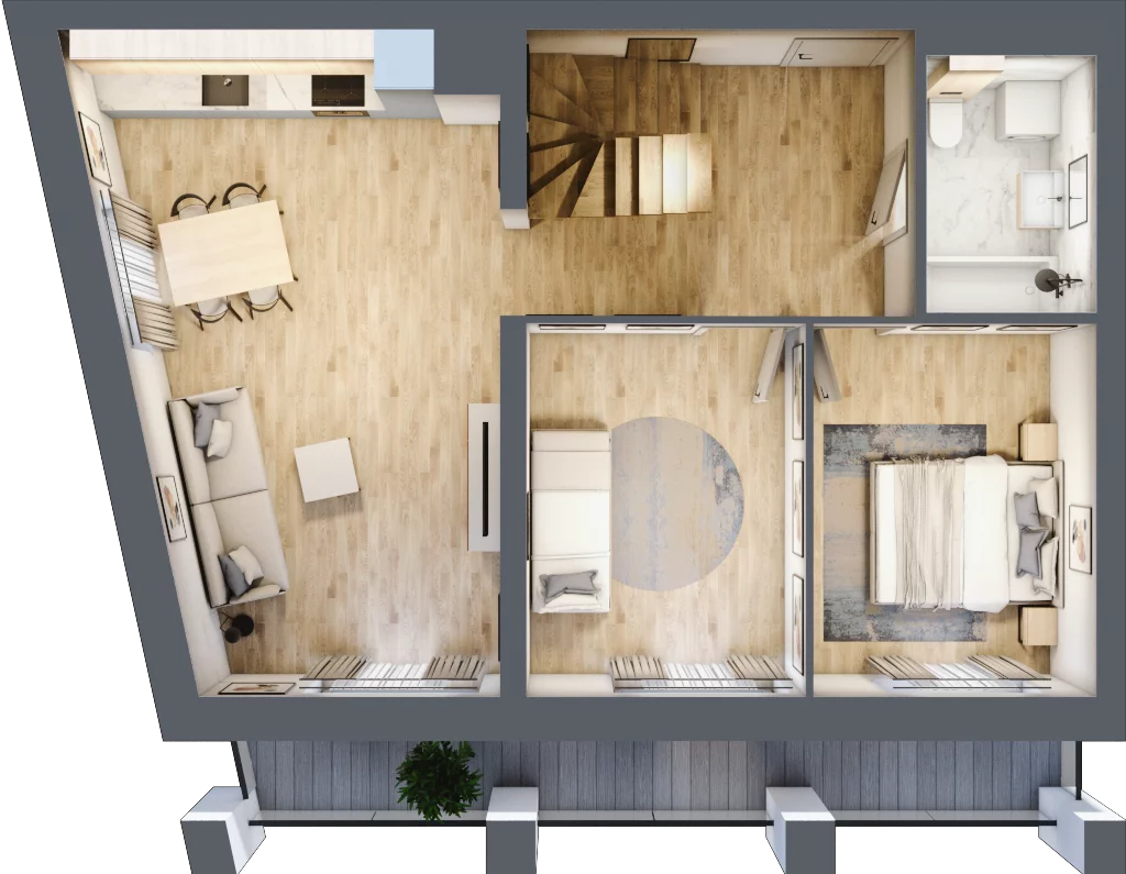 3 pokoje, mieszkanie 95,88 m², piętro 3, oferta nr EA_33, Viva Jagodno 3, Wrocław, Jagodno, Krzyki, ul. Kajdasza