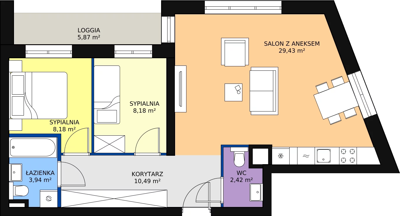 Zalety mieszkania 63.54 m², EB_08