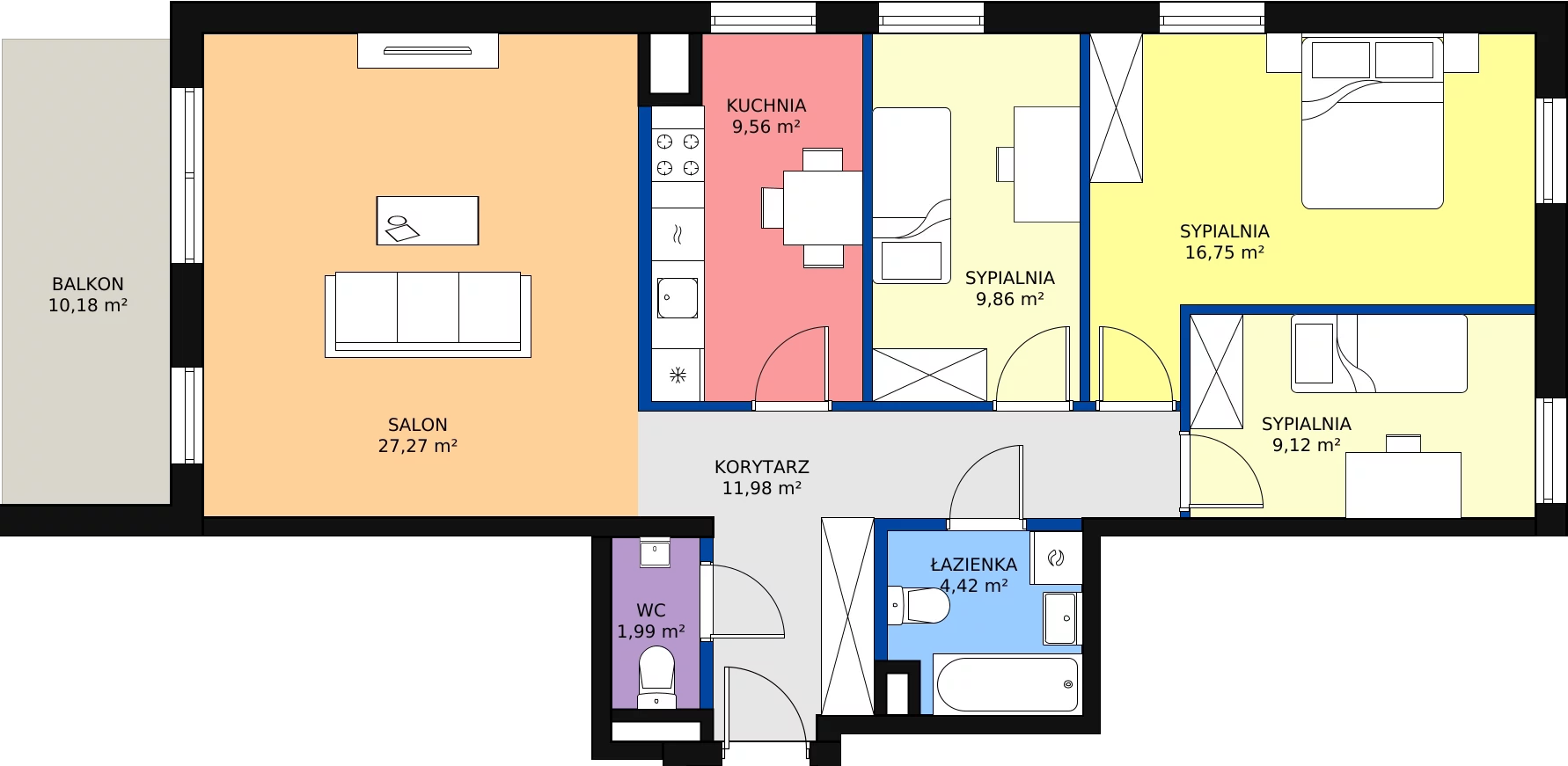 Zalety mieszkania 94.62 m², B006