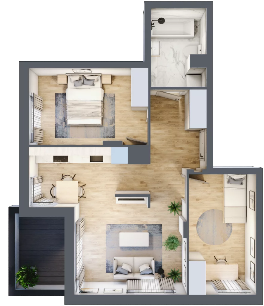 3 pokoje, mieszkanie 58,04 m², piętro 3, oferta nr 10C57, Ursus Centralny, Warszawa, Ursus, Szamoty, ul. Kazimierza Gierdziejewskiego