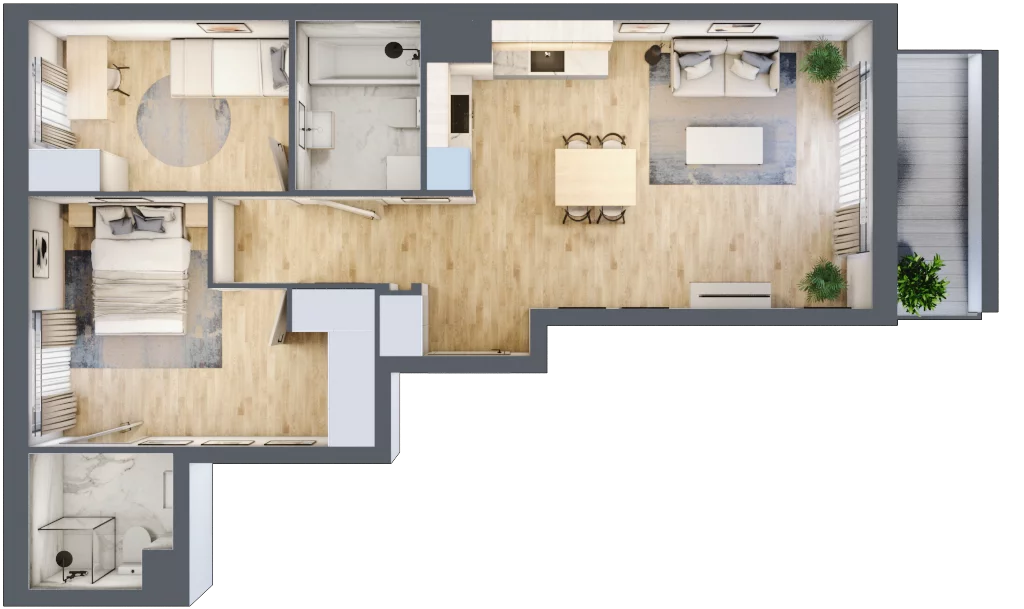 3 pokoje, mieszkanie 61,65 m², piętro 3, oferta nr 10B30, Ursus Centralny, Warszawa, Ursus, Szamoty, ul. Kazimierza Gierdziejewskiego