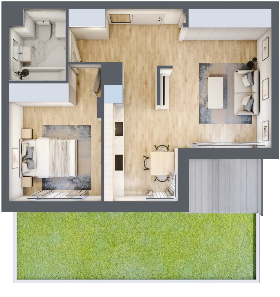 2 pokoje, mieszkanie 47,54 m², parter, oferta nr 10B22, Ursus Centralny, Warszawa, Ursus, Szamoty, ul. Kazimierza Gierdziejewskiego