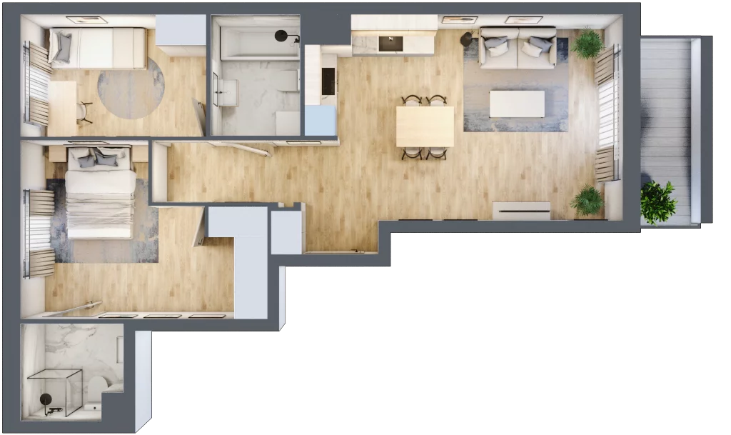 3 pokoje, mieszkanie 61,65 m², piętro 2, oferta nr 10B27, Ursus Centralny, Warszawa, Ursus, Szamoty, ul. Kazimierza Gierdziejewskiego