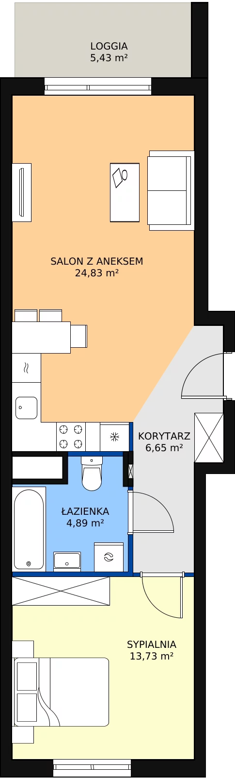 Zalety mieszkania 50.17 m², 11A021