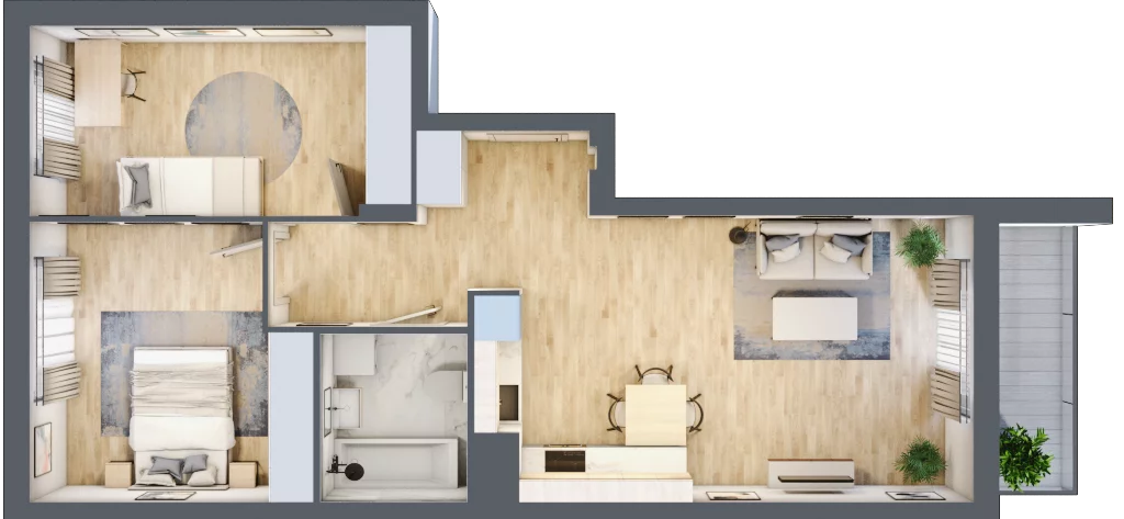 3 pokoje, mieszkanie 61,75 m², piętro 1, oferta nr 11C067, Ursus Centralny etap V i VI, Warszawa, Ursus, Szamoty, ul. Kazimierza Gierdziejewskiego