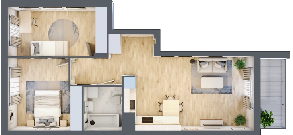 3 pokoje, mieszkanie 61,54 m², piętro 2, oferta nr 11C070, Ursus Centralny etap V i VI, Warszawa, Ursus, Szamoty, ul. Kazimierza Gierdziejewskiego