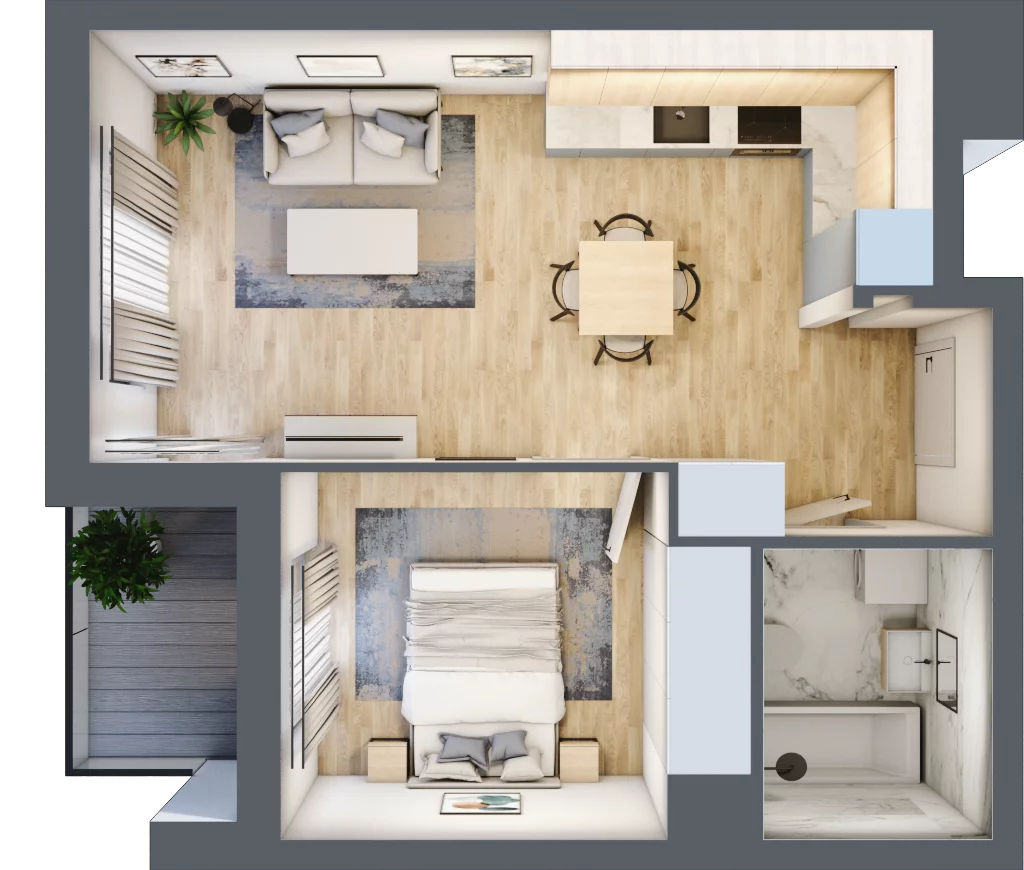 2 pokoje, mieszkanie 38,45 m², parter, oferta nr 7B096, Ursus Centralny etap V i VI, Warszawa, Ursus, Szamoty, ul. Kazimierza Gierdziejewskiego