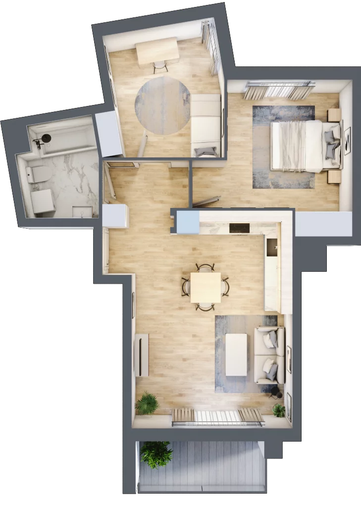 3 pokoje, mieszkanie 59,27 m², piętro 1, oferta nr 7B099, Ursus Centralny etap V i VI, Warszawa, Ursus, Szamoty, ul. Kazimierza Gierdziejewskiego