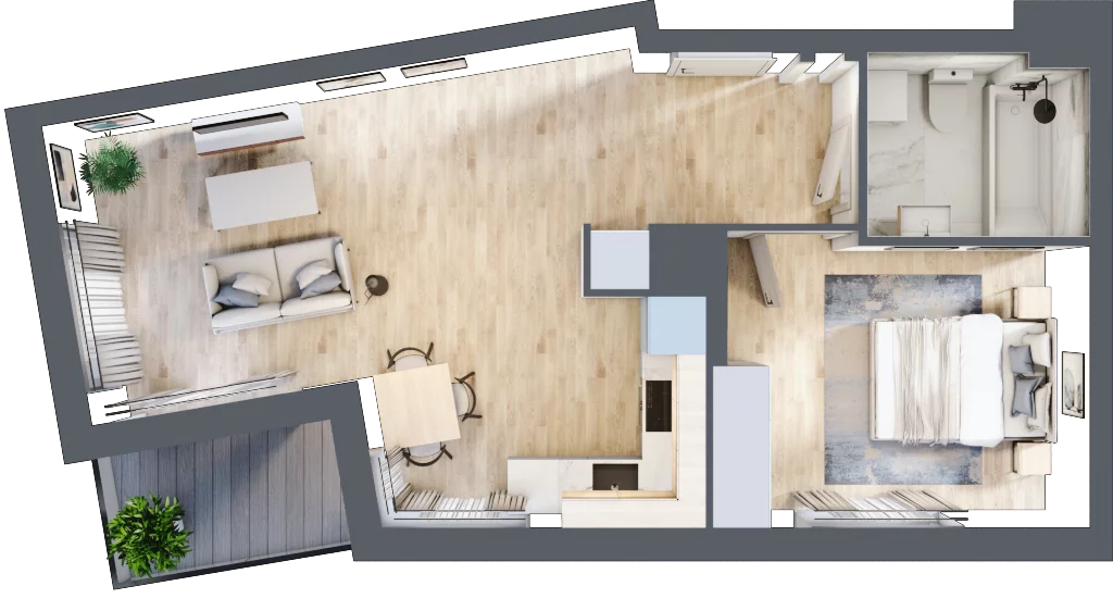2 pokoje, mieszkanie 45,72 m², piętro 1, oferta nr 7B100, Ursus Centralny etap V i VI, Warszawa, Ursus, Szamoty, ul. Kazimierza Gierdziejewskiego