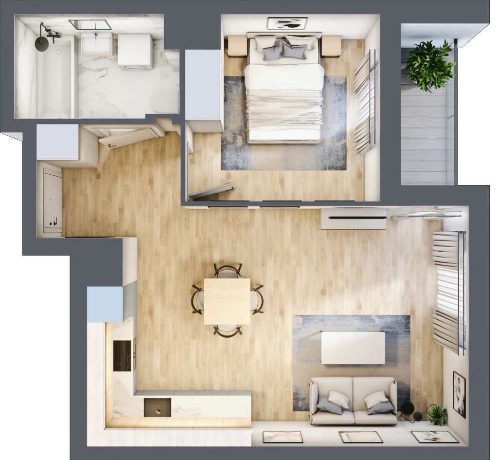 2 pokoje, mieszkanie 44,13 m², piętro 2, oferta nr 7A061, Ursus Centralny etap V i VI, Warszawa, Ursus, Szamoty, ul. Kazimierza Gierdziejewskiego