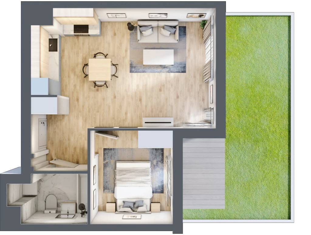 2 pokoje, mieszkanie 43,17 m², parter, oferta nr 7A002, Ursus Centralny etap V i VI, Warszawa, Ursus, Szamoty, ul. Kazimierza Gierdziejewskiego
