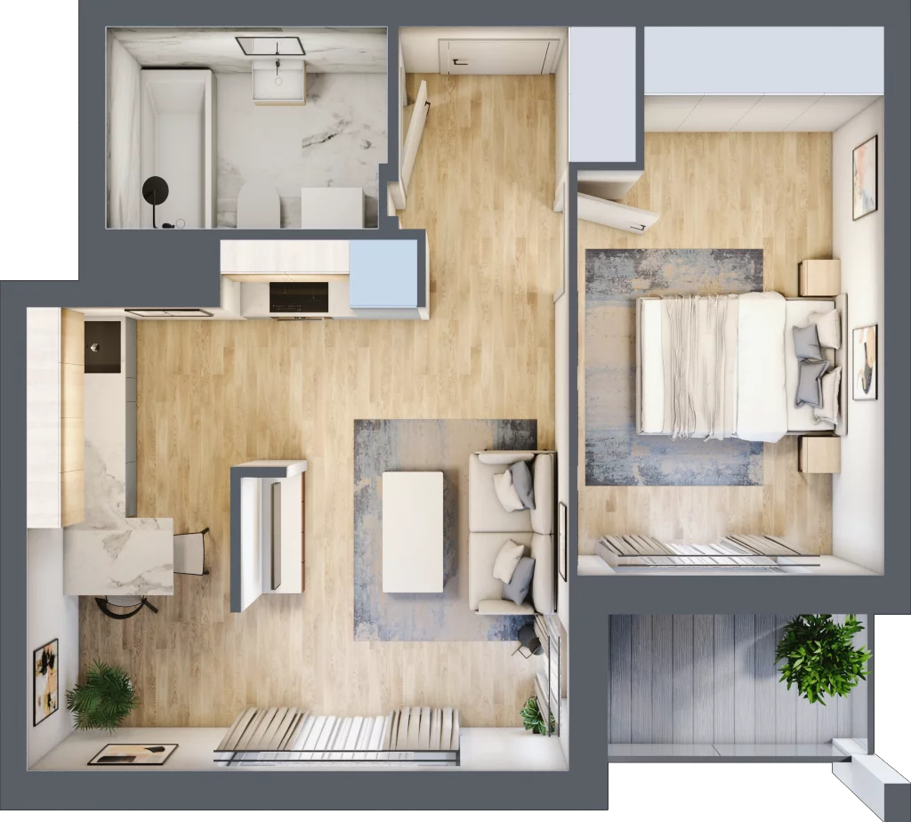 2 pokoje, mieszkanie 42,33 m², piętro 1, oferta nr 8A004, Ursus Centralny etap V i VI, Warszawa, Ursus, Szamoty, ul. Kazimierza Gierdziejewskiego