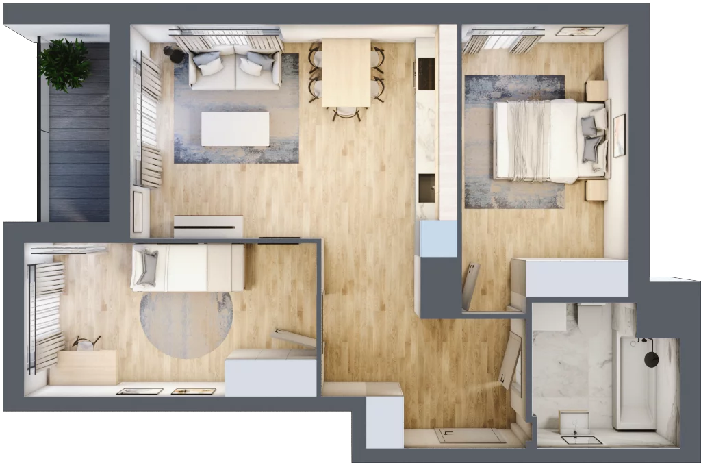 3 pokoje, mieszkanie 57,35 m², piętro 1, oferta nr 8A007, Ursus Centralny etap V i VI, Warszawa, Ursus, Szamoty, ul. Kazimierza Gierdziejewskiego