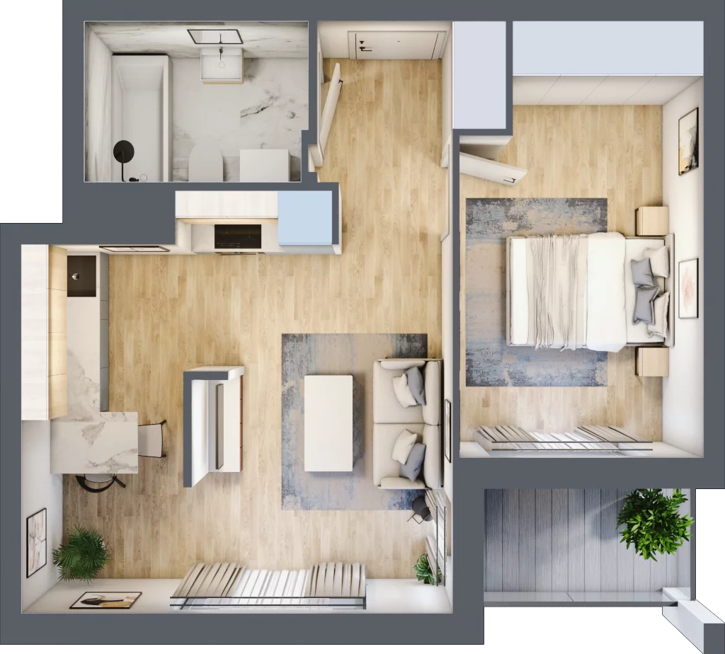 2 pokoje, mieszkanie 42,33 m², piętro 1, oferta nr 8A004, Ursus Centralny etap V i VI, Warszawa, Ursus, Szamoty, ul. Kazimierza Gierdziejewskiego