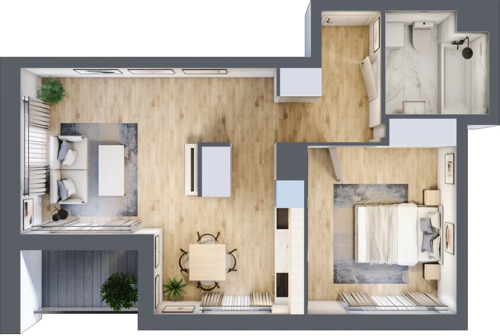 2 pokoje, mieszkanie 49,41 m², piętro 1, oferta nr 8A005, Ursus Centralny etap V i VI, Warszawa, Ursus, Szamoty, ul. Kazimierza Gierdziejewskiego