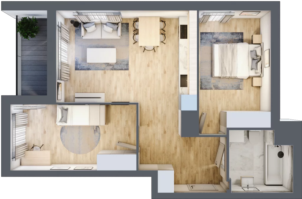 3 pokoje, mieszkanie 57,35 m², piętro 1, oferta nr 8A007, Ursus Centralny etap V i VI, Warszawa, Ursus, Szamoty, ul. Kazimierza Gierdziejewskiego
