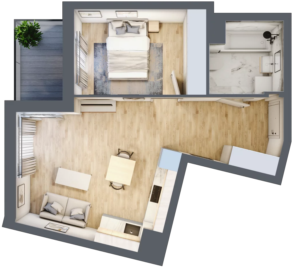 2 pokoje, mieszkanie 42,69 m², piętro 1, oferta nr 9B033, Ursus Centralny, Warszawa, Ursus, Szamoty, ul. Kazimierza Gierdziejewskiego