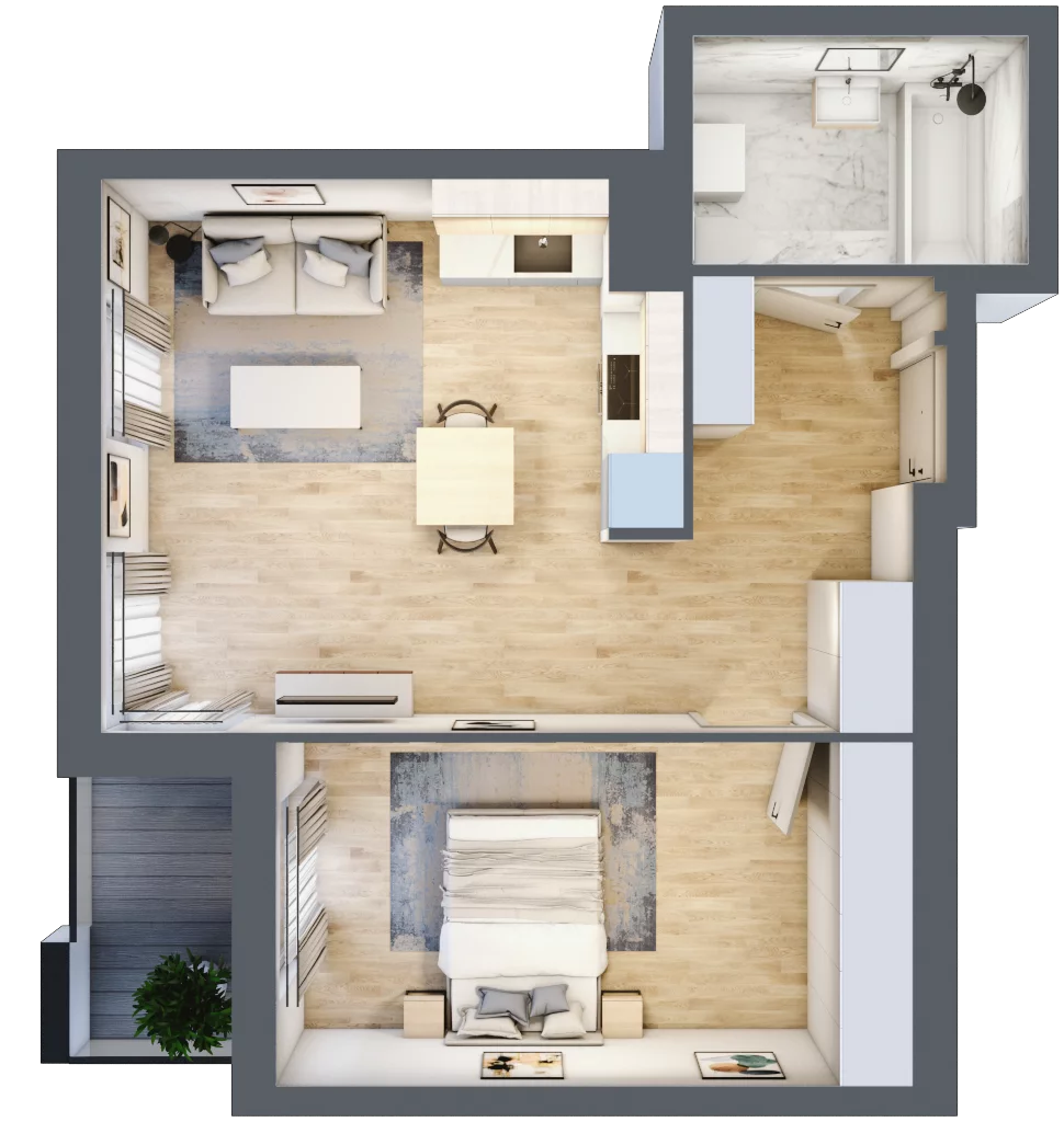 2 pokoje, mieszkanie 46,52 m², piętro 1, oferta nr 9B032, Ursus Centralny, Warszawa, Ursus, Szamoty, ul. Kazimierza Gierdziejewskiego