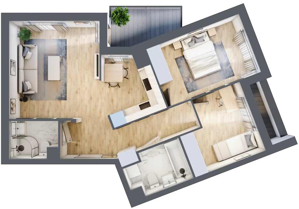 3 pokoje, mieszkanie 63,15 m², piętro 1, oferta nr 9B037, Ursus Centralny, Warszawa, Ursus, Szamoty, ul. Kazimierza Gierdziejewskiego