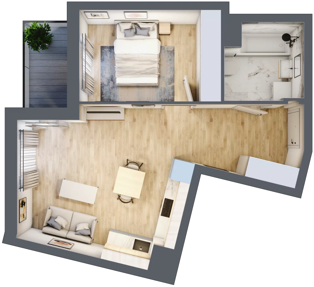 2 pokoje, mieszkanie 42,69 m², piętro 2, oferta nr 9B042, Ursus Centralny, Warszawa, Ursus, Szamoty, ul. Kazimierza Gierdziejewskiego