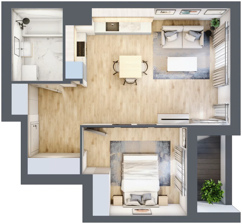 2 pokoje, mieszkanie 44,37 m², piętro 3, oferta nr 9A010, Ursus Centralny, Warszawa, Ursus, Szamoty, ul. Kazimierza Gierdziejewskiego