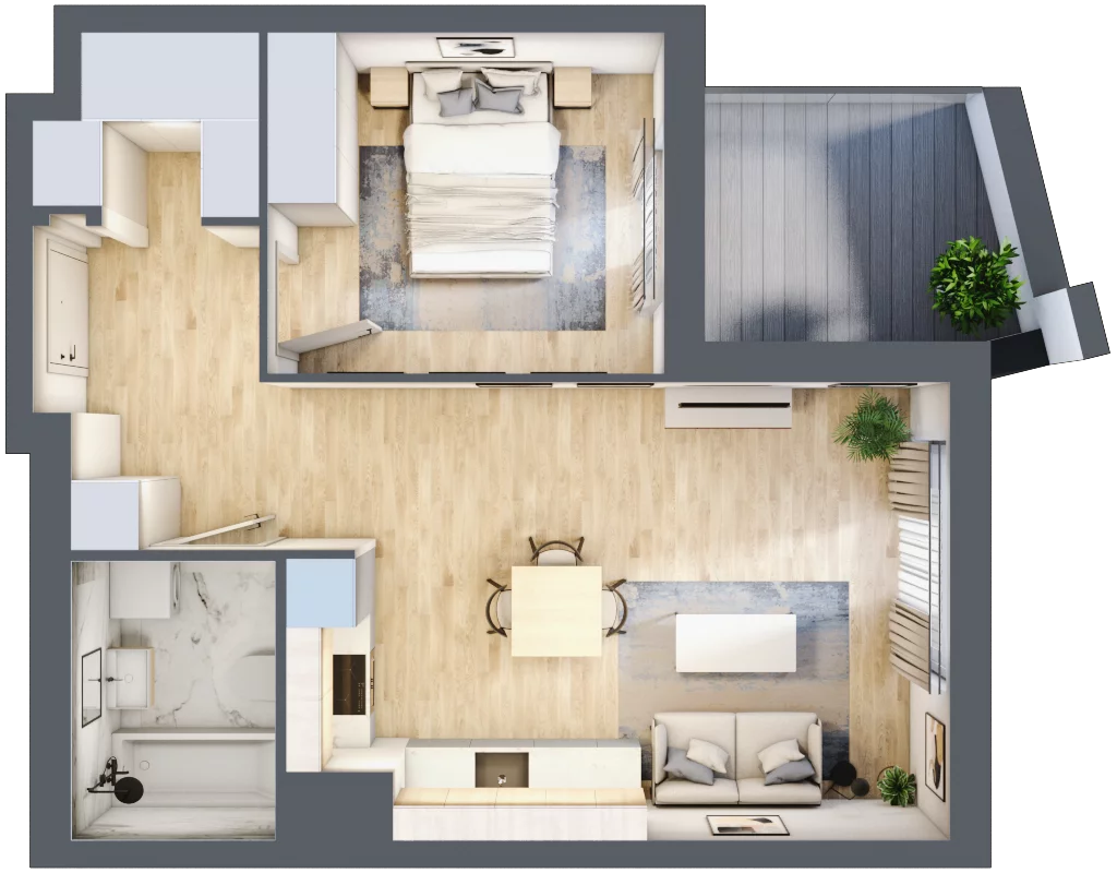 2 pokoje, mieszkanie 45,91 m², piętro 1, oferta nr 9B040, Ursus Centralny, Warszawa, Ursus, Szamoty, ul. Kazimierza Gierdziejewskiego