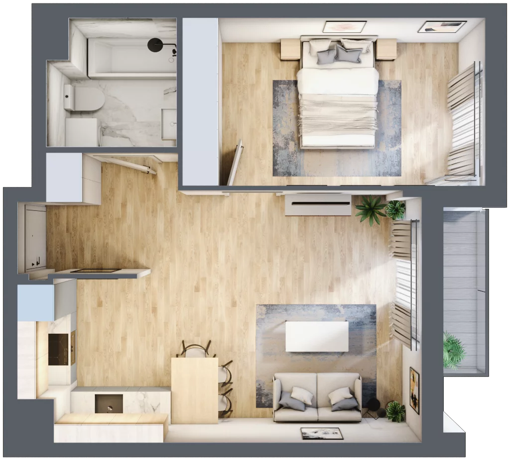 2 pokoje, mieszkanie 46,53 m², piętro 7, oferta nr 9B092, Ursus Centralny, Warszawa, Ursus, Szamoty, ul. Kazimierza Gierdziejewskiego