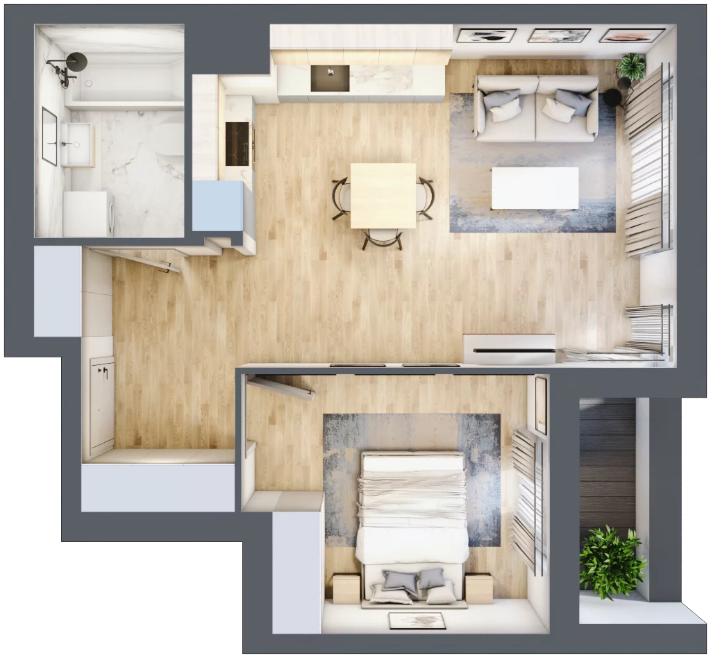 2 pokoje, mieszkanie 44,37 m², piętro 1, oferta nr 9A002, Ursus Centralny, Warszawa, Ursus, Szamoty, ul. Kazimierza Gierdziejewskiego