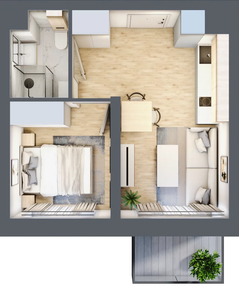 2 pokoje, mieszkanie 27,41 m², piętro 4, oferta nr F14, Osiedle Startowe, Wrocław, Psie Pole-Zawidawie, Zakrzów, ul. Zatorska / al. Sobieskiego