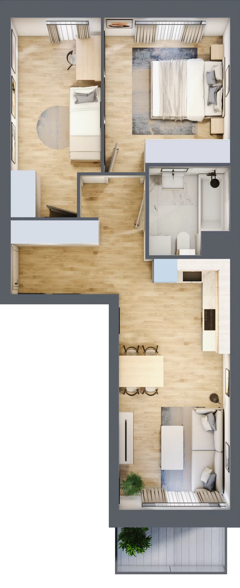 3 pokoje, mieszkanie 54,49 m², piętro 1, oferta nr E05, Osiedle Startowe, Wrocław, Psie Pole-Zawidawie, Zakrzów, ul. Zatorska / al. Sobieskiego